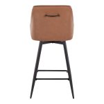 Hannah 26-Inch Black Metal Camel Faux Leather Swivel Stools (Set of 2) 16 Hannah 26-Inch Black Metal Camel Faux Leather Swivel Stools (Set of 2)