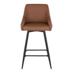 Hannah 26-Inch Black Metal Camel Faux Leather Swivel Stools (Set of 2) 17 Hannah 26-Inch Black Metal Camel Faux Leather Swivel Stools (Set of 2)