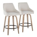 Hannah 26 Inch Cream Swivel Counter Stools (Set of 2) 12 Hannah 26 Inch Cream Swivel Counter Stools (Set of 2)