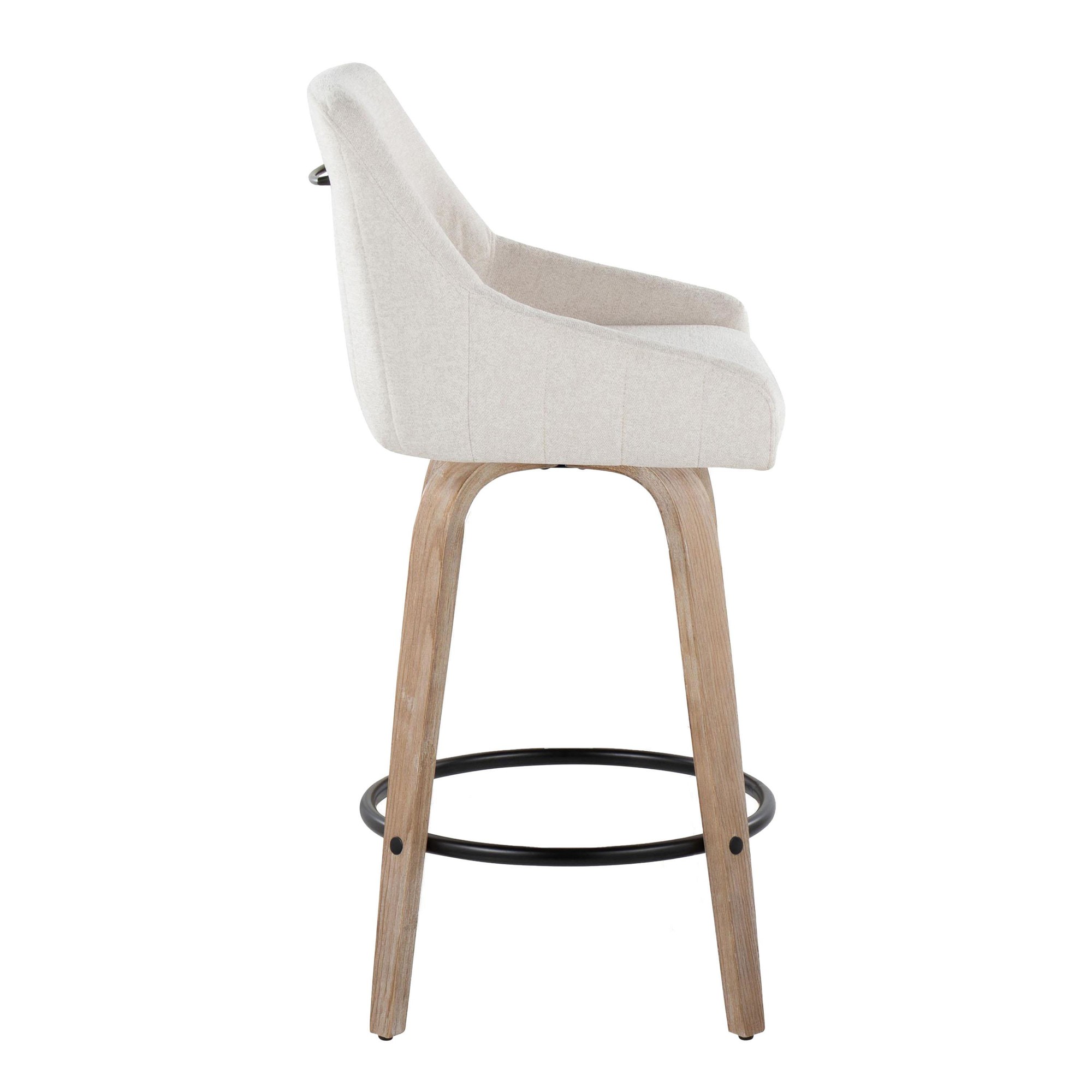 Hannah 26 Inch Cream Swivel Counter Stools (Set of 2) 5 Hannah 26 Inch Cream Swivel Counter Stools (Set of 2) - Image 5