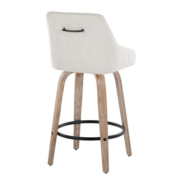Hannah 26 Inch Cream Swivel Counter Stools Set of 2 5