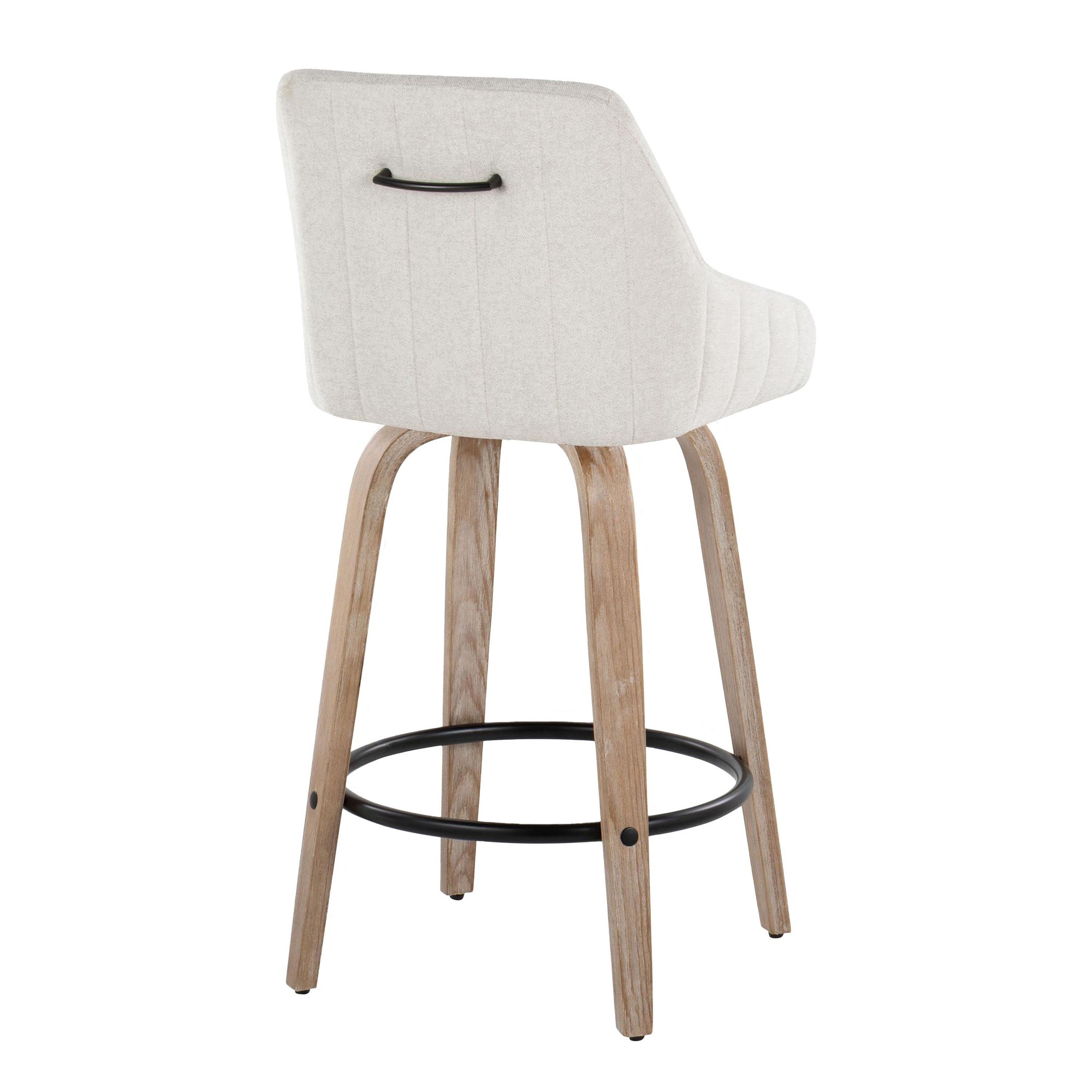 Hannah 26 Inch Cream Swivel Counter Stools (Set of 2) 6 Hannah 26 Inch Cream Swivel Counter Stools (Set of 2) - Image 6