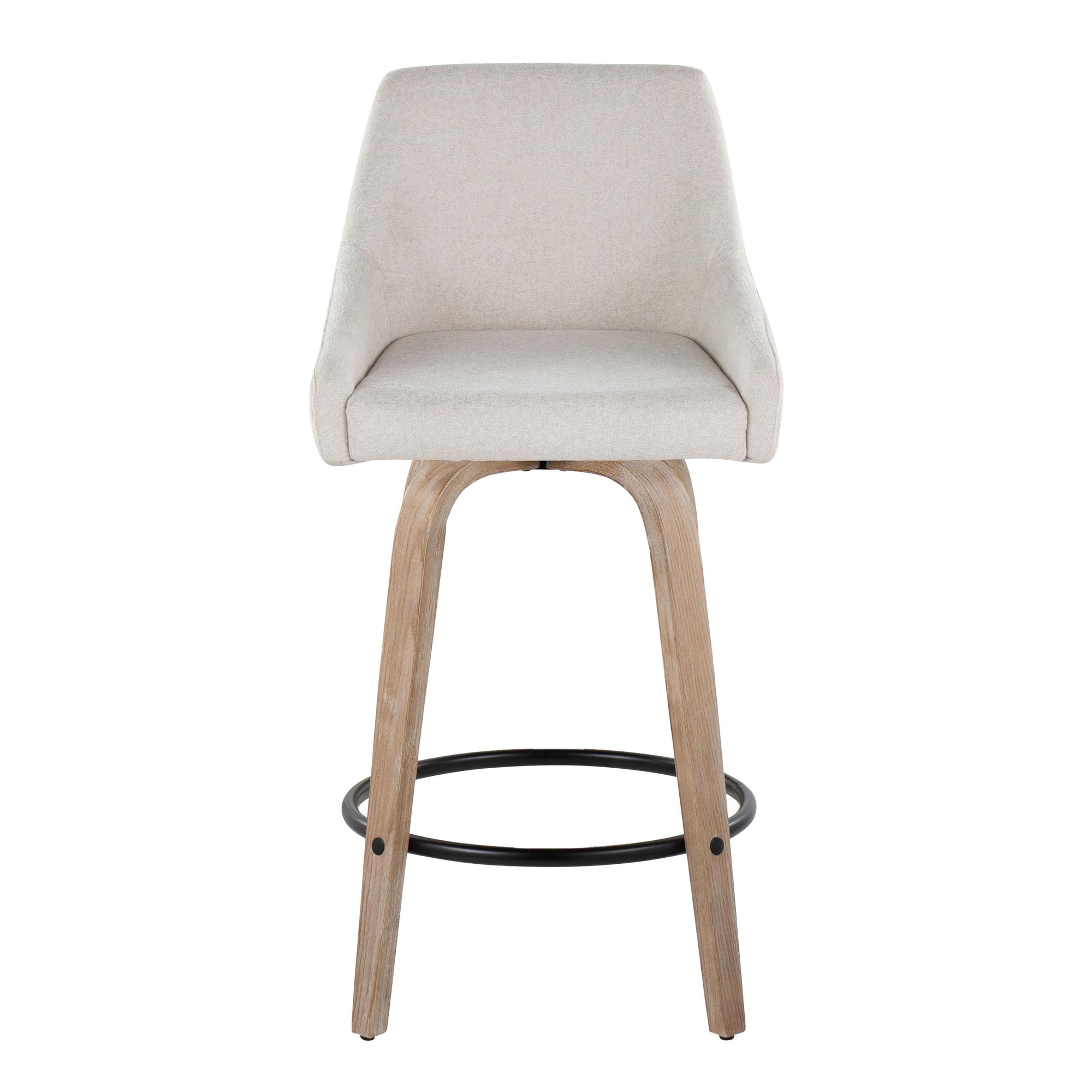 Hannah 26 Inch Cream Swivel Counter Stools (Set of 2) 8 Hannah 26 Inch Cream Swivel Counter Stools (Set of 2) - Image 8