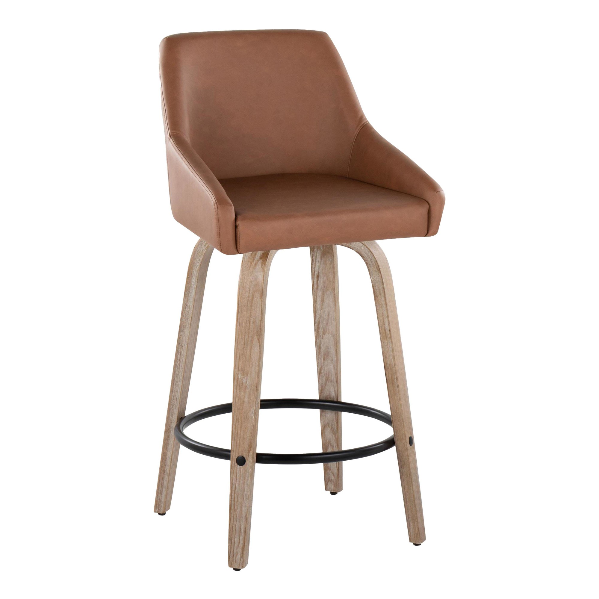 Hannah 26-Inch Transitional Camel Swivel Counter Stools (Set of 2) 4 Hannah 26-Inch Transitional Camel Swivel Counter Stools (Set of 2) - Image 4