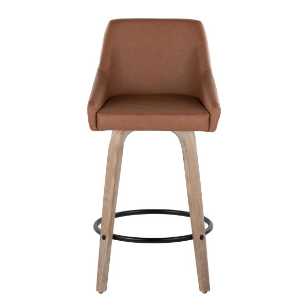 Hannah 26 Inch Transitional Camel Swivel Counter Stools Set of 2 7