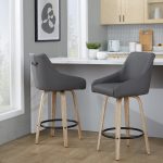 Hannah 26-Inch Transitional Swivel Counter Stool Set (Set of 2)