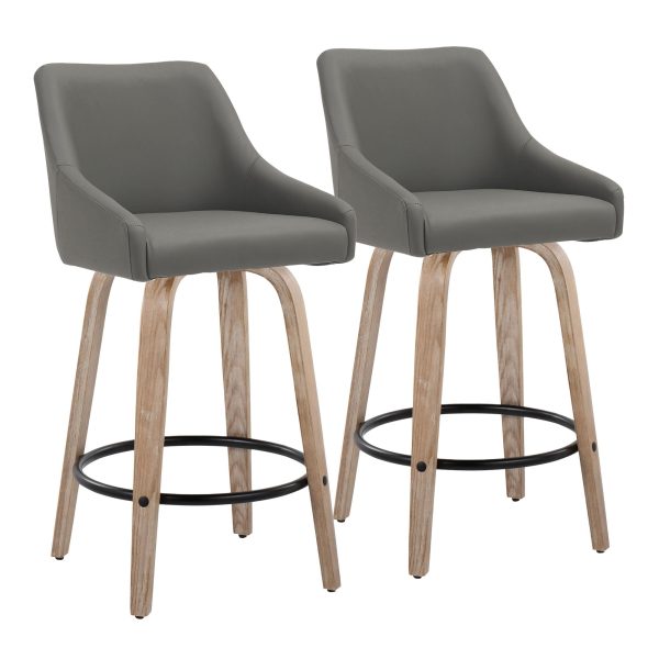 Hannah 26 Inch Transitional Swivel Counter Stool Set Set of 2 2