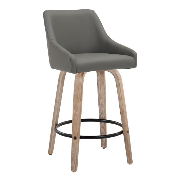 Hannah 26 Inch Transitional Swivel Counter Stool Set Set of 2 3