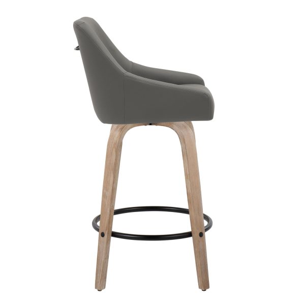 Hannah 26 Inch Transitional Swivel Counter Stool Set Set of 2 4