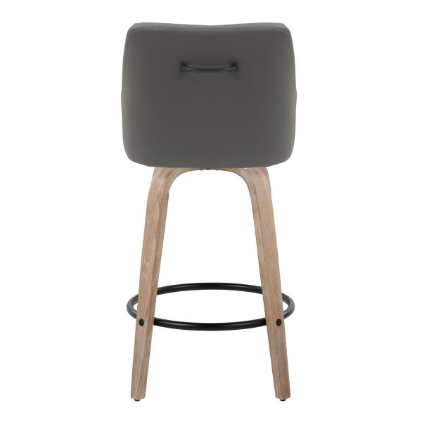 Hannah 26 Inch Transitional Swivel Counter Stool Set Set of 2 5