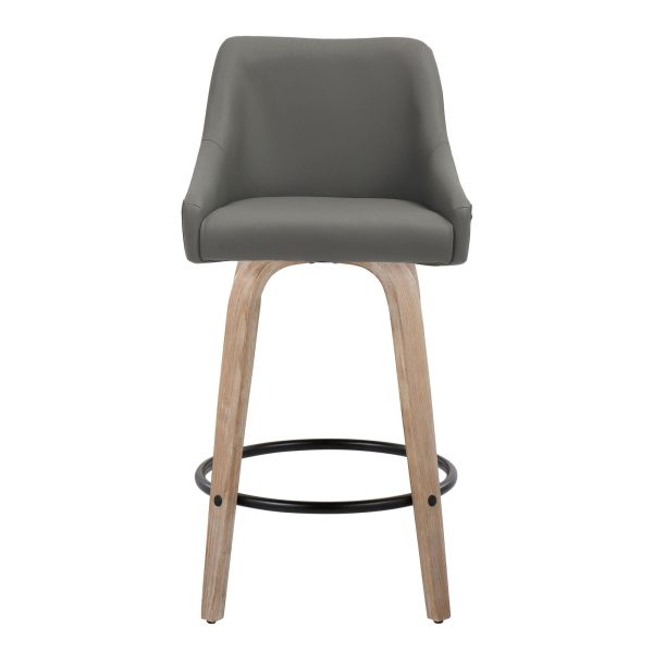 Hannah 26 Inch Transitional Swivel Counter Stool Set Set of 2 6
