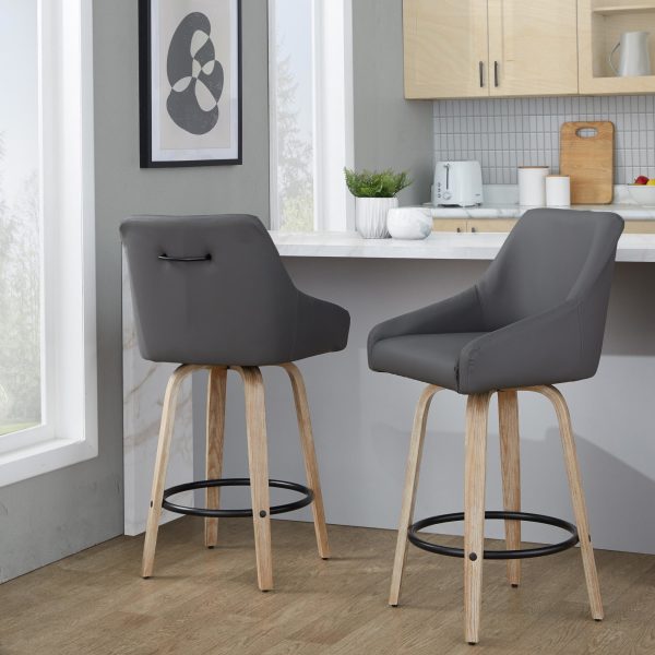 Hannah 26 Inch Transitional Swivel Counter Stool Set Set of 2