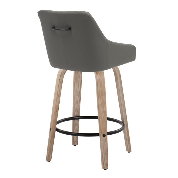 Hannah 26 Inch Transitional Swivel Counter Stool Set Set of 2 8