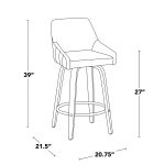 Hannah 26-Inch Transitional Swivel Counter Stool Set (Set of 2)