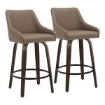 Hannah 26" Transitional Brown Faux Leather Swivel Counter Stools (Set of 2) 13 Hannah 26" Transitional Brown Faux Leather Swivel Counter Stools (Set of 2)