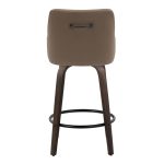 Hannah 26" Transitional Brown Faux Leather Swivel Counter Stools (Set of 2) 17 Hannah 26" Transitional Brown Faux Leather Swivel Counter Stools (Set of 2)