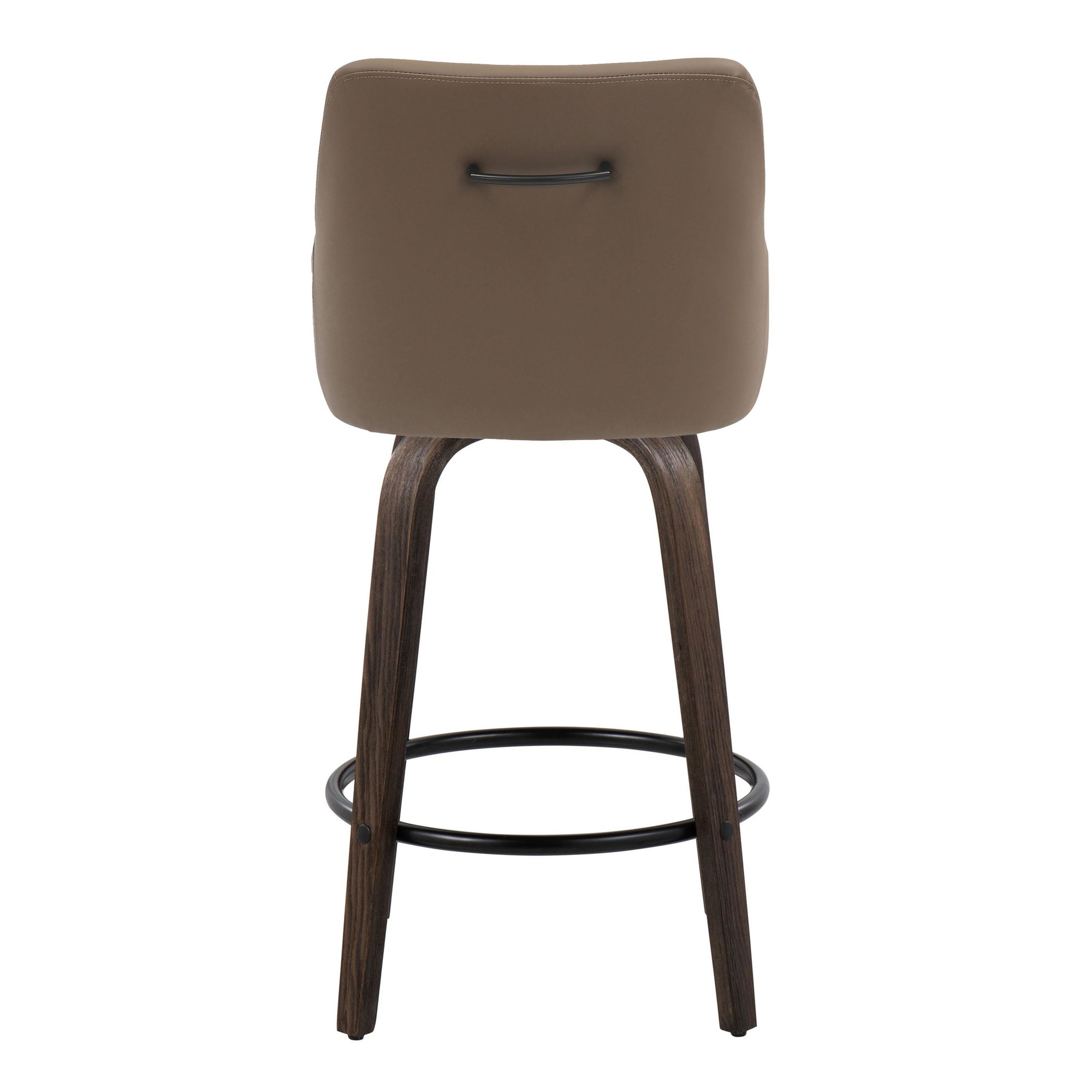 Hannah 26" Transitional Brown Faux Leather Swivel Counter Stools (Set of 2) 7 Hannah 26" Transitional Brown Faux Leather Swivel Counter Stools (Set of 2) - Image 7