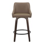 Hannah 26" Transitional Brown Faux Leather Swivel Counter Stools (Set of 2) 18 Hannah 26" Transitional Brown Faux Leather Swivel Counter Stools (Set of 2)