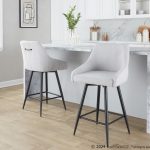 Hannah 26" Transitional Grey Fabric Counter Stools (Set of 2) 10 Hannah 26" Transitional Grey Fabric Counter Stools (Set of 2)