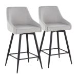 Hannah 26" Transitional Grey Fabric Counter Stools (Set of 2) 12 Hannah 26" Transitional Grey Fabric Counter Stools (Set of 2)
