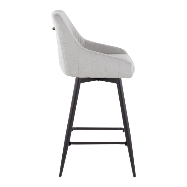 Hannah 26 Transitional Grey Fabric Counter Stools Set of 2 4