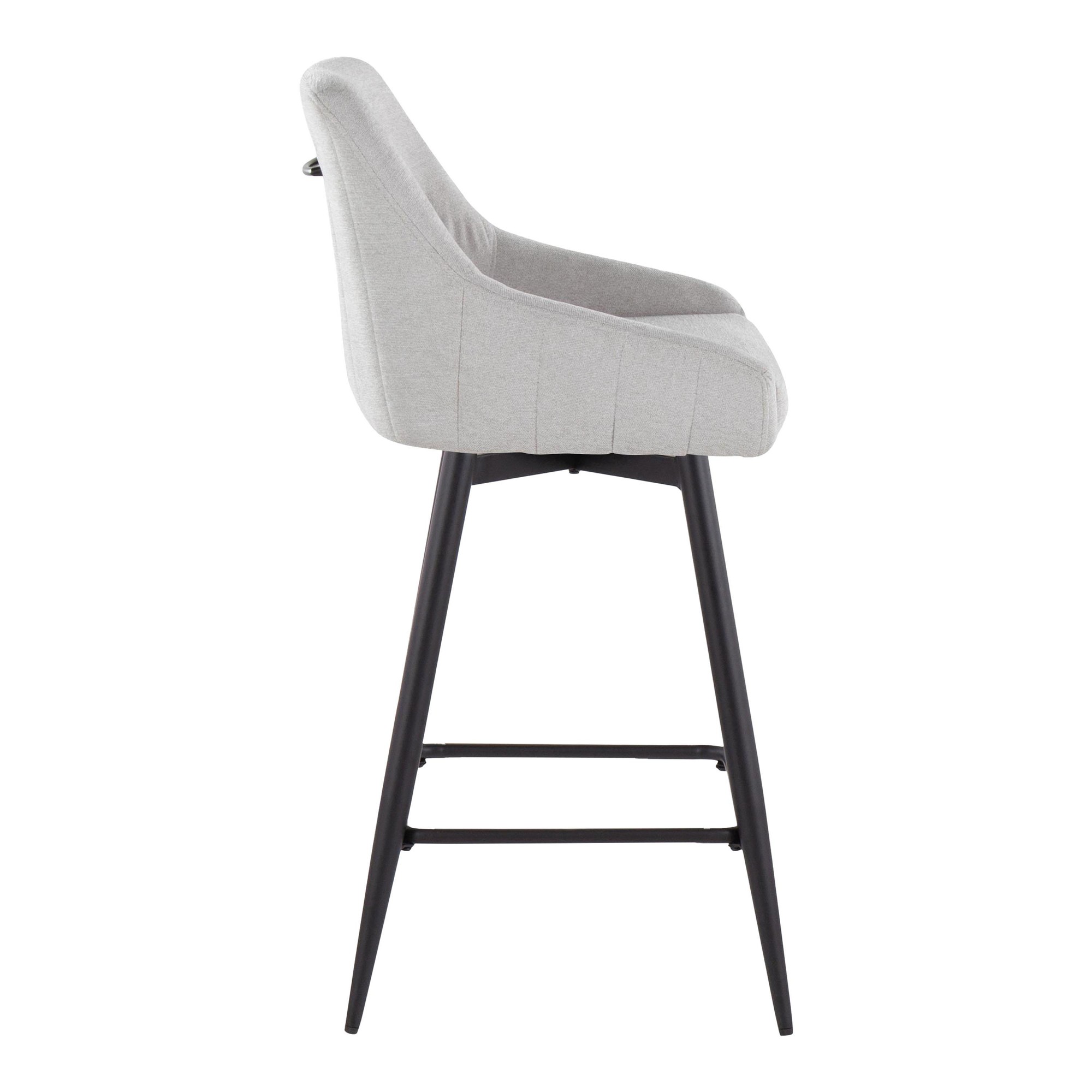 Hannah 26" Transitional Grey Fabric Counter Stools (Set of 2) 5 Hannah 26" Transitional Grey Fabric Counter Stools (Set of 2) - Image 5