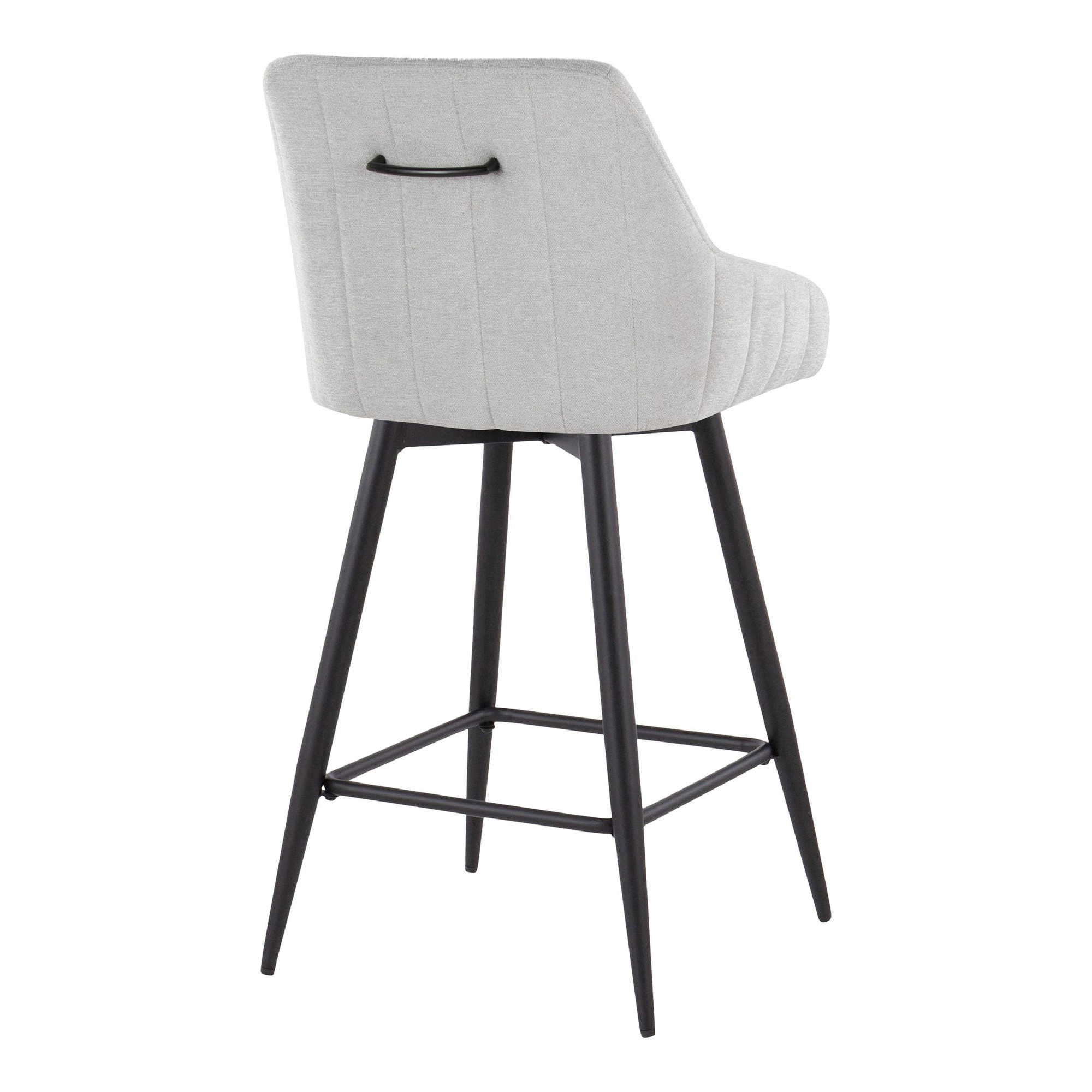 Hannah 26" Transitional Grey Fabric Counter Stools (Set of 2) 6 Hannah 26" Transitional Grey Fabric Counter Stools (Set of 2) - Image 6