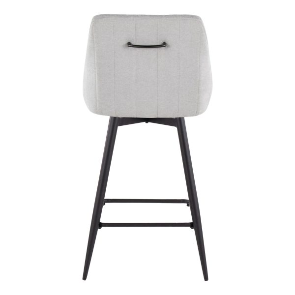 Hannah 26 Transitional Grey Fabric Counter Stools Set of 2 6
