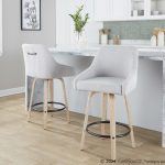 Hannah 26 Transitional Swivel Counter Stools Whitewashed Wood Grey (Set of 2) 11 Hannah 26 Transitional Swivel Counter Stools Whitewashed Wood Grey (Set of 2)