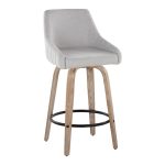 Hannah 26 Transitional Swivel Counter Stools Whitewashed Wood Grey (Set of 2) 13 Hannah 26 Transitional Swivel Counter Stools Whitewashed Wood Grey (Set of 2)