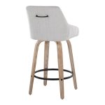 Hannah 26 Transitional Swivel Counter Stools Whitewashed Wood Grey (Set of 2) 15 Hannah 26 Transitional Swivel Counter Stools Whitewashed Wood Grey (Set of 2)