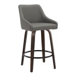 Hannah 26 Transitional Walnut and Grey Swivel Counter Stools (Set of 2) 14 Hannah 26 Transitional Walnut and Grey Swivel Counter Stools (Set of 2)