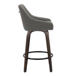 Hannah 26 Transitional Walnut and Grey Swivel Counter Stools (Set of 2) 15 Hannah 26 Transitional Walnut and Grey Swivel Counter Stools (Set of 2)