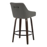 Hannah 26 Transitional Walnut and Grey Swivel Counter Stools (Set of 2) 16 Hannah 26 Transitional Walnut and Grey Swivel Counter Stools (Set of 2)