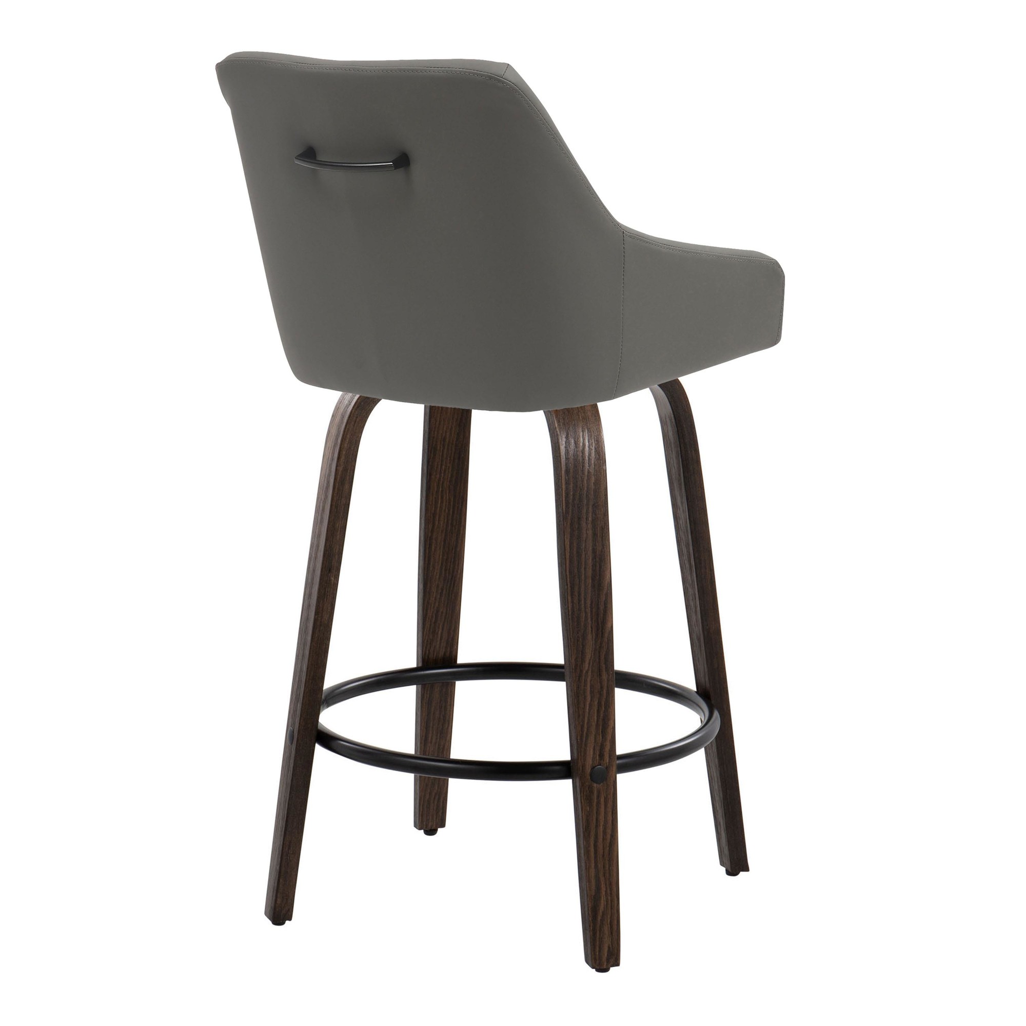 Hannah 26 Transitional Walnut and Grey Swivel Counter Stools (Set of 2) 6 Hannah 26 Transitional Walnut and Grey Swivel Counter Stools (Set of 2) - Image 6