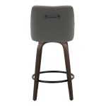 Hannah 26 Transitional Walnut and Grey Swivel Counter Stools (Set of 2) 17 Hannah 26 Transitional Walnut and Grey Swivel Counter Stools (Set of 2)