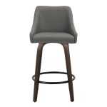 Hannah 26 Transitional Walnut and Grey Swivel Counter Stools (Set of 2) 18 Hannah 26 Transitional Walnut and Grey Swivel Counter Stools (Set of 2)
