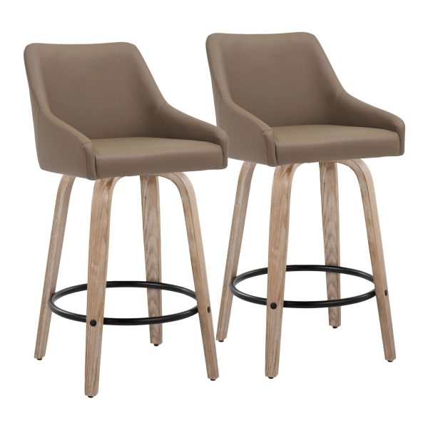 Hannah 26 Transitional Whitewashed Wood Counter Stools Set of 2 2