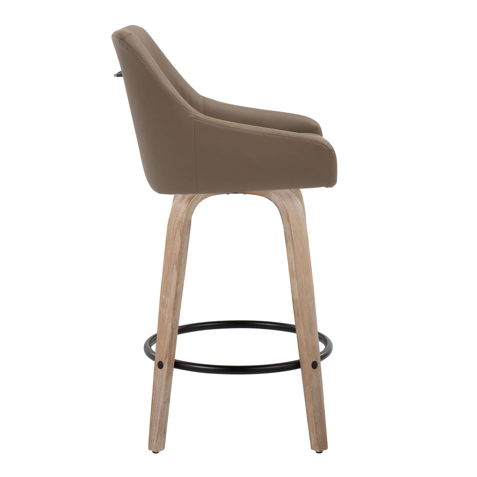 Hannah 26" Transitional Whitewashed Wood Counter Stools (Set of 2) 5 Hannah 26" Transitional Whitewashed Wood Counter Stools (Set of 2) - Image 5