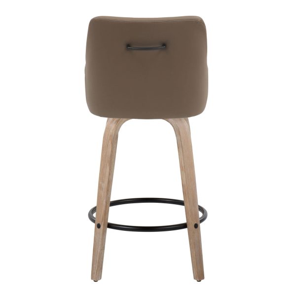 Hannah 26 Transitional Whitewashed Wood Counter Stools Set of 2 5