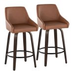 Hannah 26" Walnut and Camel Transitional Swivel Stools (Set of 2) 13 Hannah 26" Walnut and Camel Transitional Swivel Stools (Set of 2)