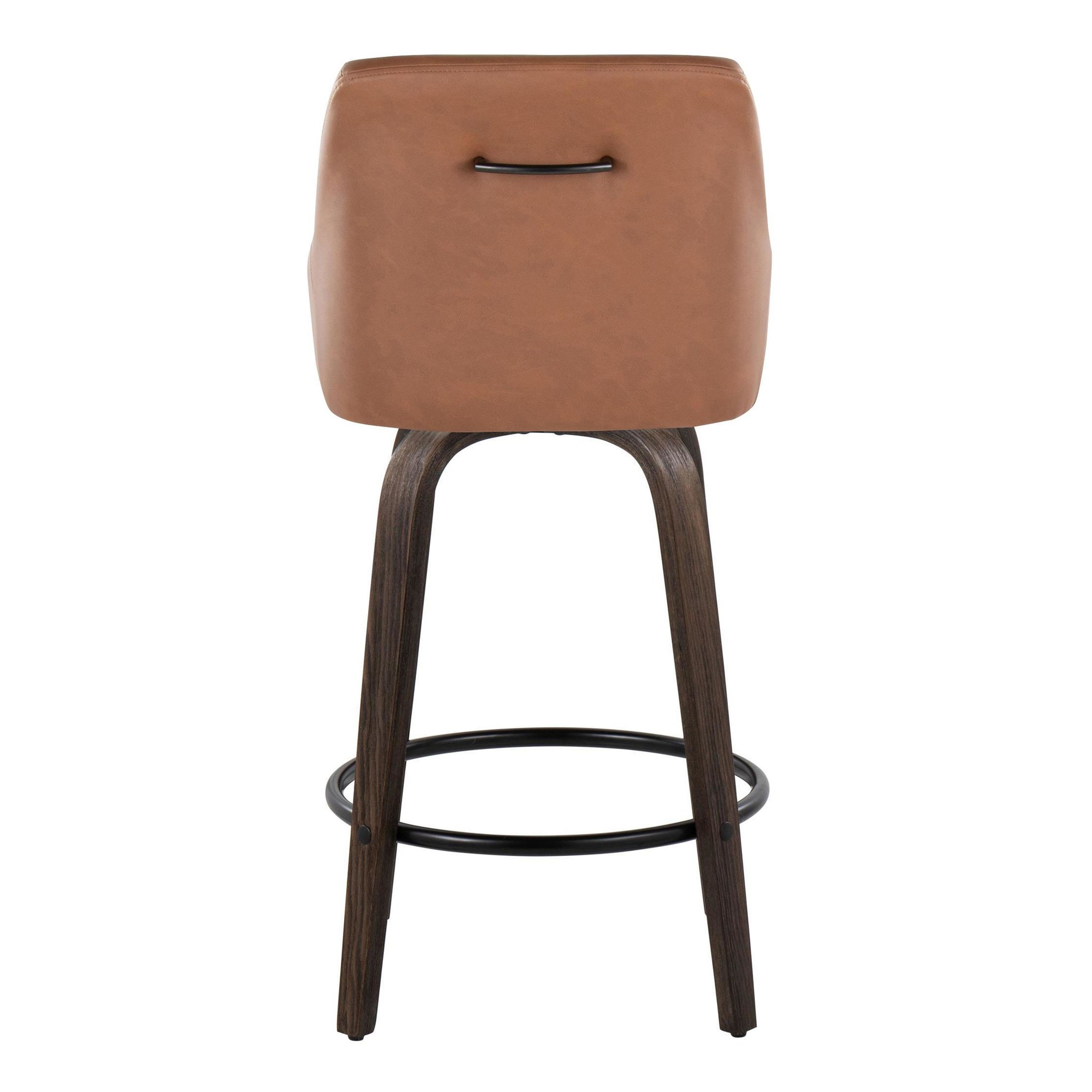 Hannah 26" Walnut and Camel Transitional Swivel Stools (Set of 2) 7 Hannah 26" Walnut and Camel Transitional Swivel Stools (Set of 2) - Image 7