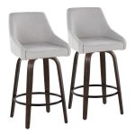 Hannah 26 Walnut and Grey Swivel Counter Stools (Set of 2) 13 Hannah 26 Walnut and Grey Swivel Counter Stools (Set of 2)
