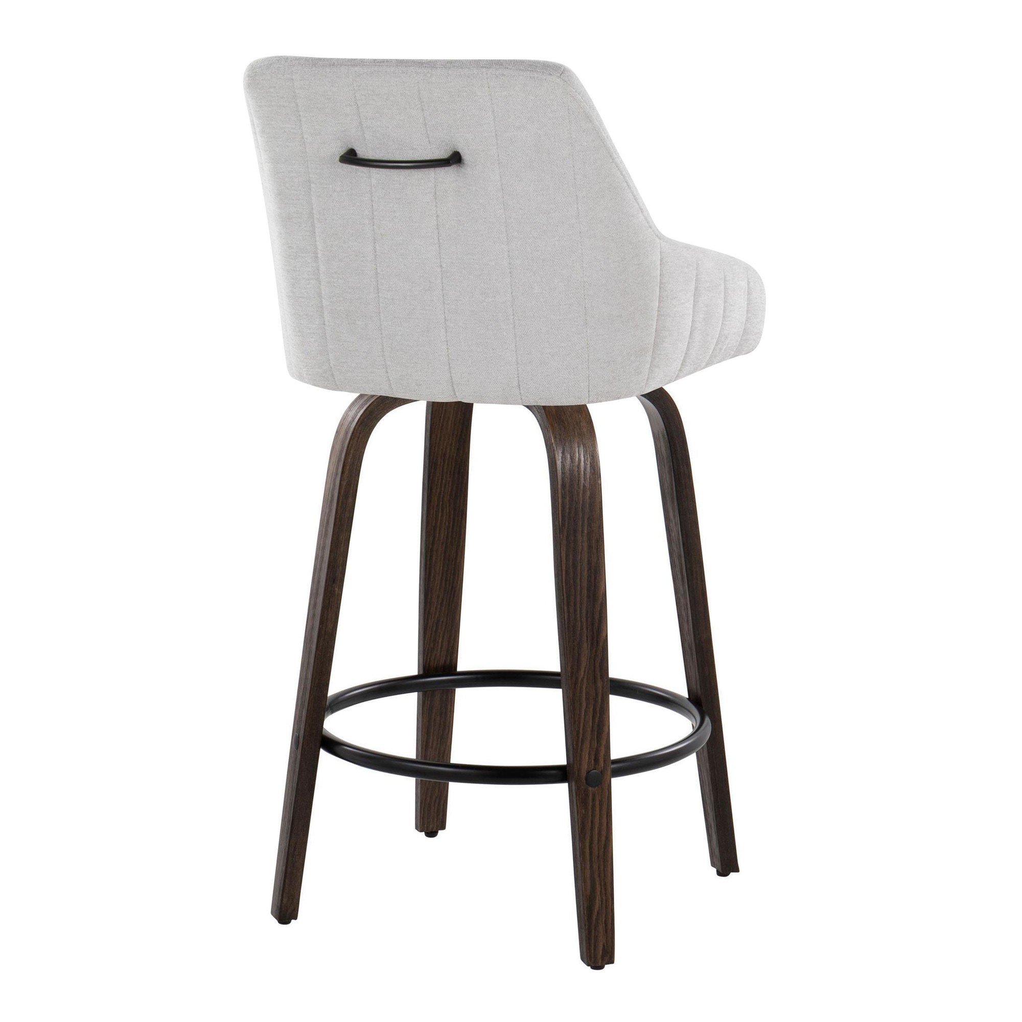 Hannah 26 Walnut and Grey Swivel Counter Stools (Set of 2) 6 Hannah 26 Walnut and Grey Swivel Counter Stools (Set of 2) - Image 6