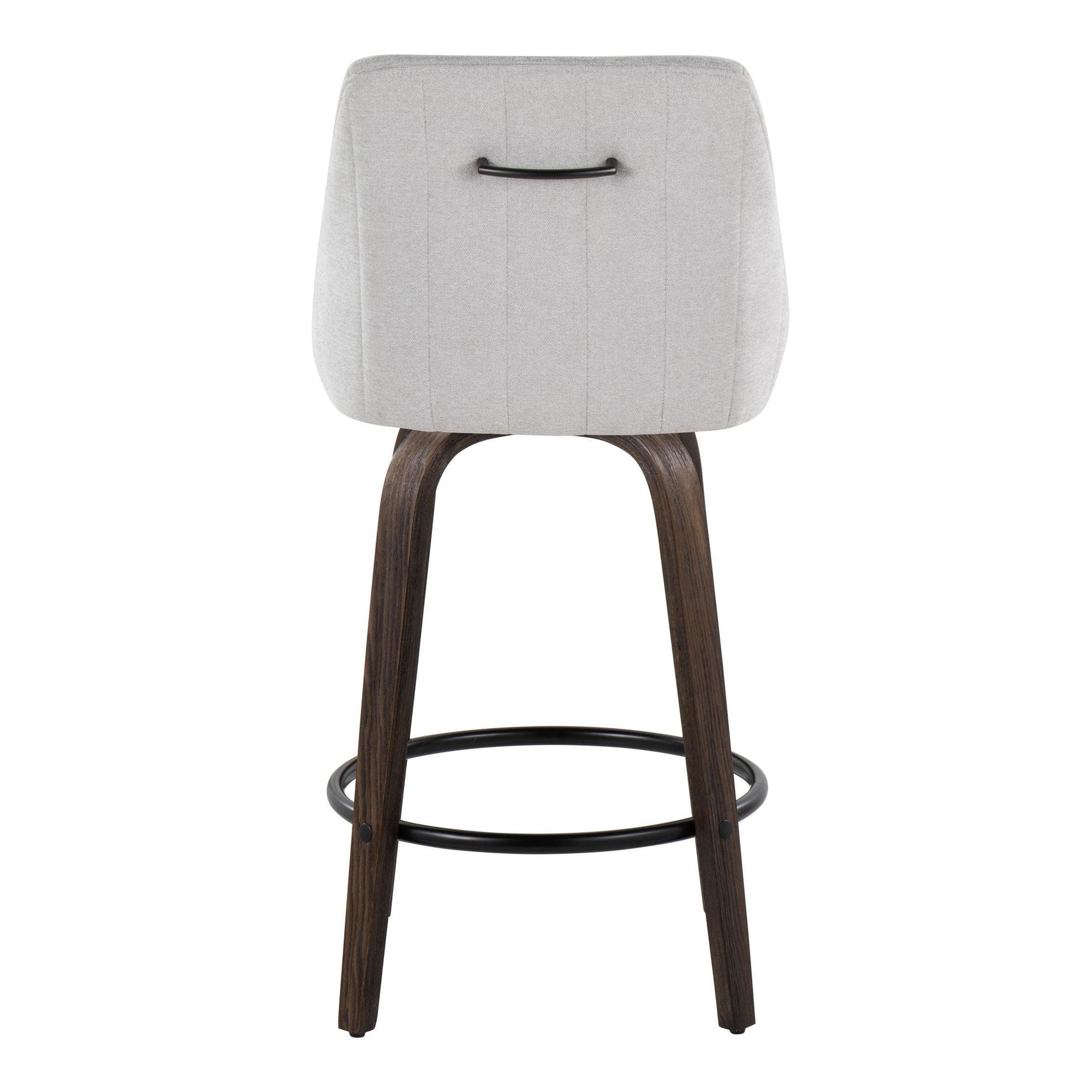 Hannah 26 Walnut and Grey Swivel Counter Stools (Set of 2) 7 Hannah 26 Walnut and Grey Swivel Counter Stools (Set of 2) - Image 7