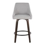 Hannah 26 Walnut and Grey Swivel Counter Stools (Set of 2) 18 Hannah 26 Walnut and Grey Swivel Counter Stools (Set of 2)