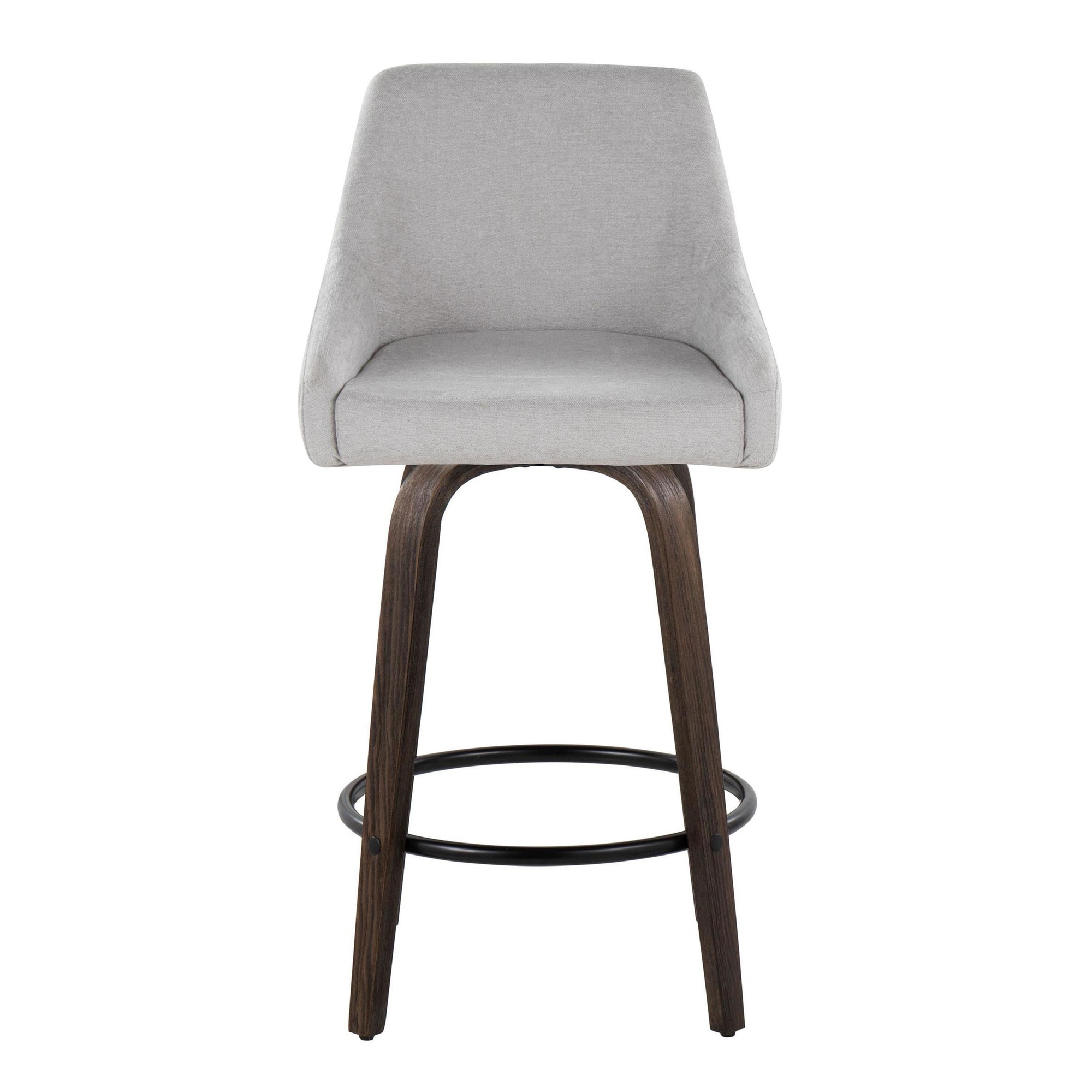 Hannah 26 Walnut and Grey Swivel Counter Stools (Set of 2) 8 Hannah 26 Walnut and Grey Swivel Counter Stools (Set of 2) - Image 8