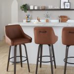 Hannah 30" Camel Faux Leather Swivel Barstools (Set of 2) 11 Hannah 30" Camel Faux Leather Swivel Barstools (Set of 2)