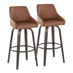Hannah 30" Camel Faux Leather Swivel Barstools (Set of 2) 13 Hannah 30" Camel Faux Leather Swivel Barstools (Set of 2)