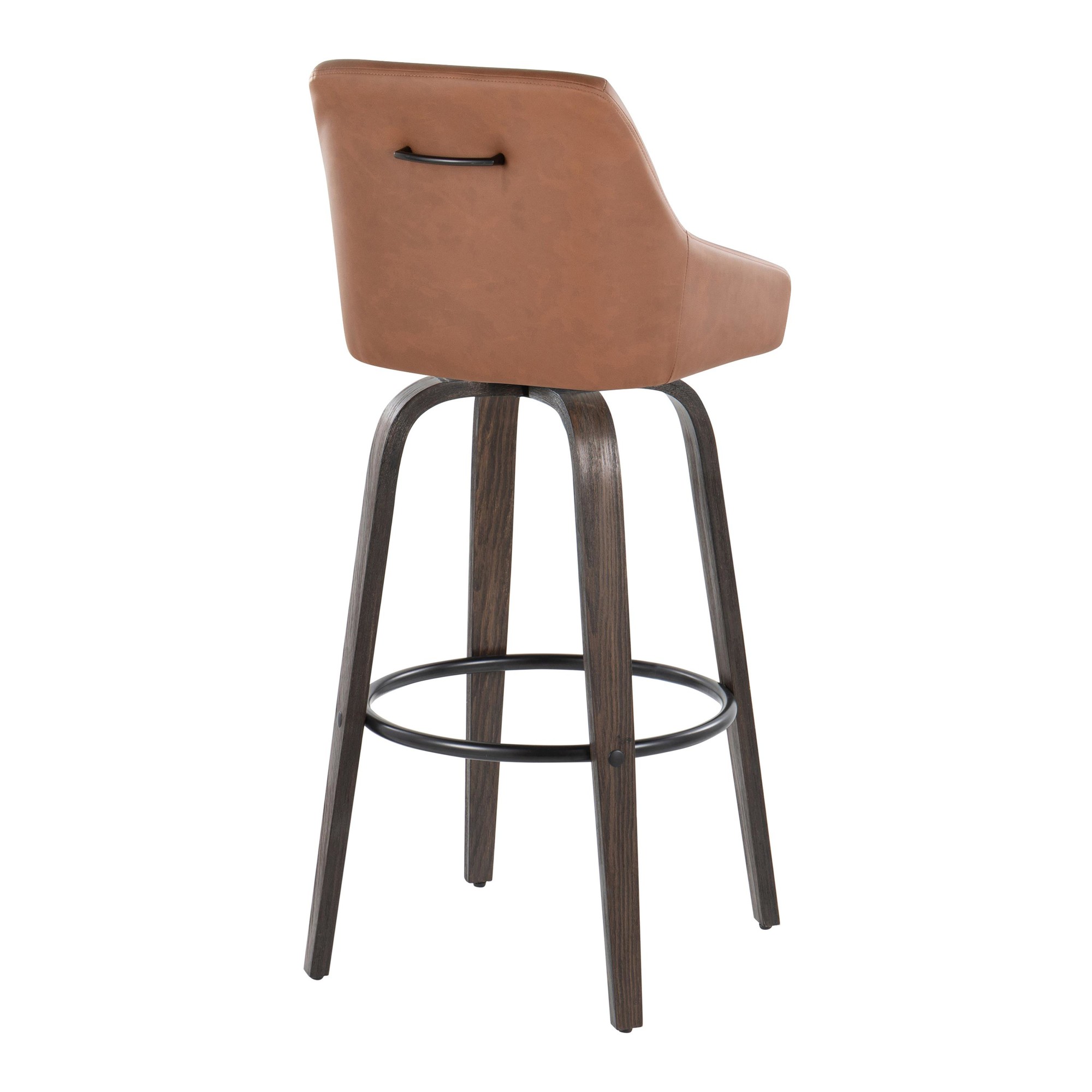 Hannah 30" Camel Faux Leather Swivel Barstools (Set of 2) 6 Hannah 30" Camel Faux Leather Swivel Barstools (Set of 2) - Image 6